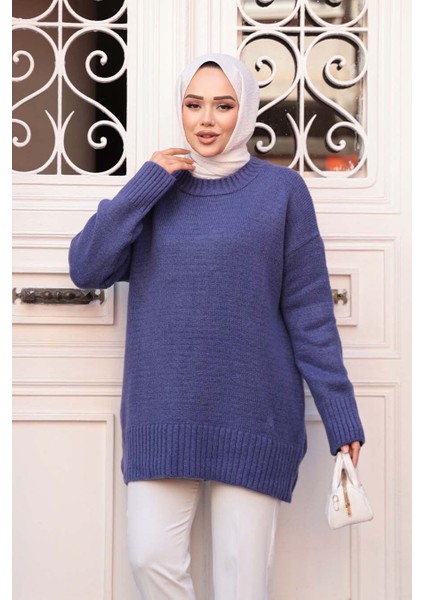 Koyu Lila Tesettür Triko Kazak Tunik 55551KLILA fiyatları