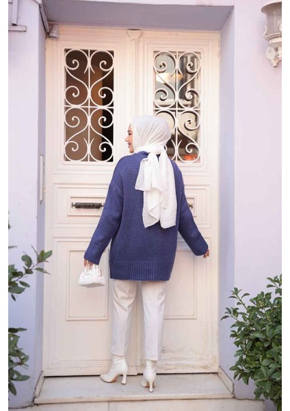 Koyu Lila Tesettür Triko Kazak Tunik 55551KLILA fırsatları