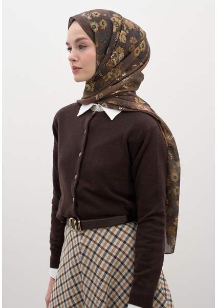 Seraphına Desen Şal Sütlü Kahve modelleri