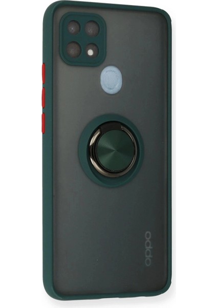 Oppo A15 Kılıf Montreal Yüzüklü Silikon Kapak - Yeşil fiyatları