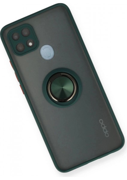 Oppo A15 Kılıf Montreal Yüzüklü Silikon Kapak - Yeşil modelleri