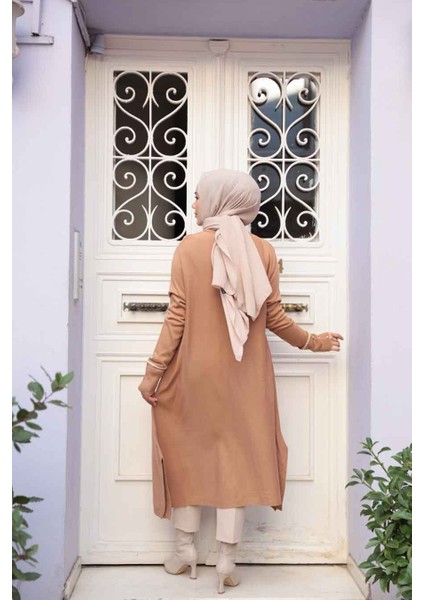 Bisküvi Tesettür Triko Panço Tunik 58651BS fırsatları