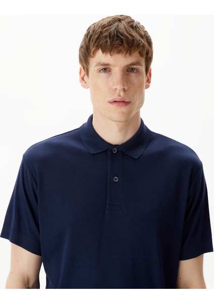 Erkek Lacivert Classic Fit Kısa Kollu Polo fırsatları