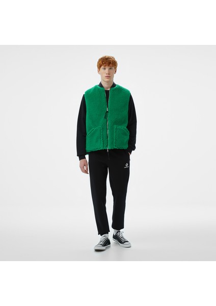 Star Chevron Baskılı Erkek Oversize Fit Siyah Eşofman Alti