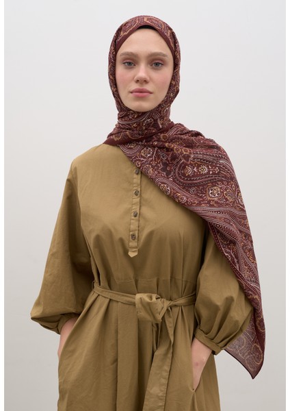 Petra Desen Şal Bordo