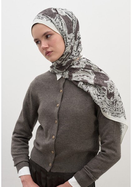 Wıld Paısley Desen Şal Vizon