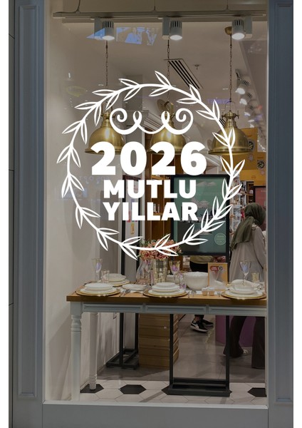 Yeni Yıla Özel 2026 Mutlu Yıllar Yazısı ve Taç Süslemesi Stickerları fiyatları