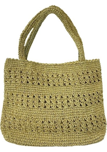0844 El Örgüsü Simli Kağıt Ip Omuz Çantası / 38 cm x 30 cm fiyatları