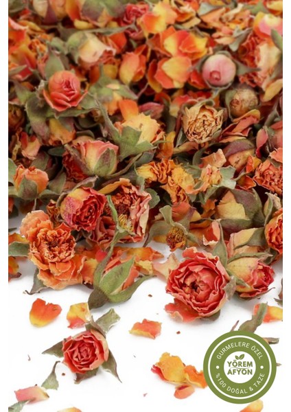 Yörem Afyon Meşhur Isparta Yöresinden Kurutulmuş Tomurcuk Kokulu Turuncu Gül Kurusu (Rose Odorata) | 30GR. modelleri
