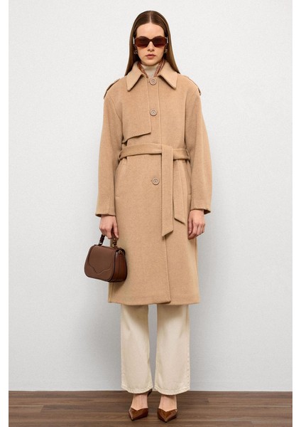 Gömlek Yaka Punto Dikiş Detaylı Premium Kaban A.kamel 3125