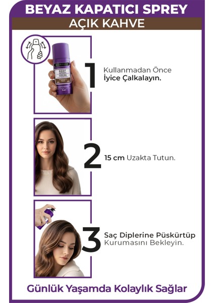 Beyaz Kapatıcı Sprey Açık Kahve 75 ml fırsatları