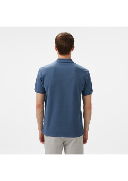 Erkek Mavi Slim Fit Polo Yaka T-Shirt fiyatları