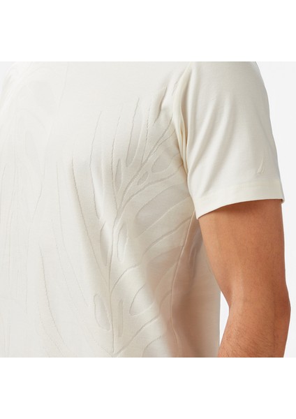 Erkek Krem Regular Fit Desenli T-Shirt indirimleri