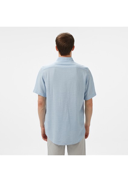 Erkek Mavi Classic Fit Çizgili Gömlek fiyatları