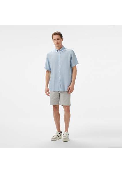 Erkek Mavi Classic Fit Çizgili Gömlek modelleri