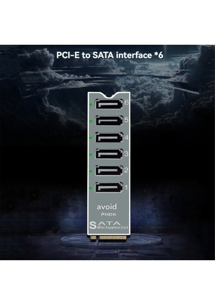 Phdk M.2 Nvme - Sata3.0 Adaptör Kartı 6 Portlu Pcı-E - Sata ASM1166 Çip 6 Gbps Genişletme Kartı Desteği Pm (Yurt Dışından) indirimleri