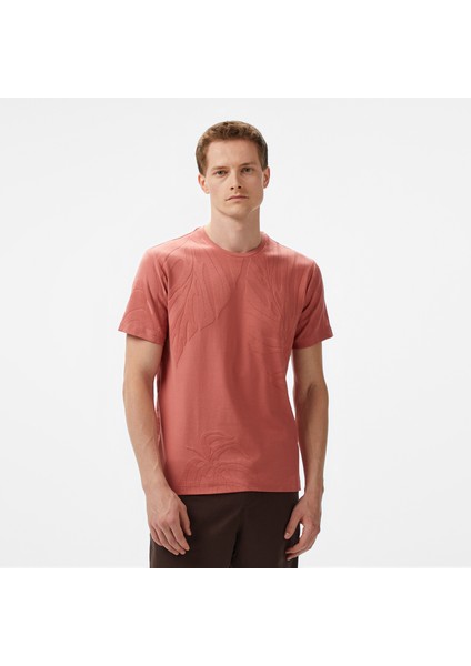 Erkek Kahverengi Regular Fit Baskılı T-Shirt
