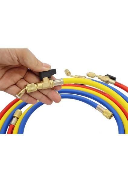 Küresel Vanalı 1,6 M Soğutucu A/c Şarj Hortumları Hvac 1/4 Inç Sae R134A R12 Soğutucu Ekleme ve Klima Için Uygundur (Yurt Dışından)