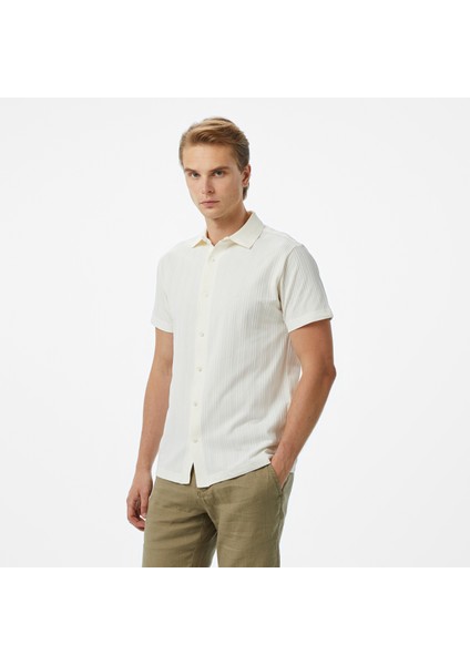 Erkek Ekru Classic Fit Polo