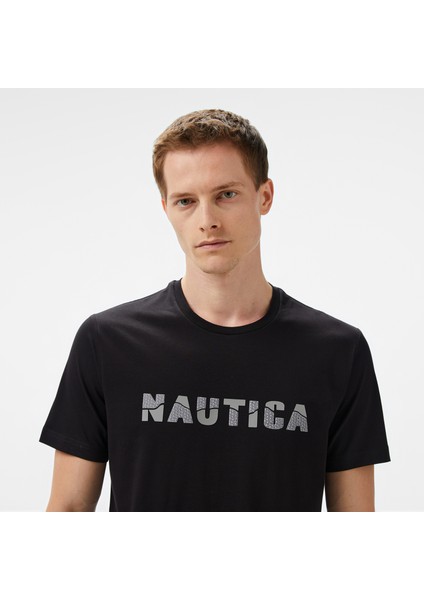 Erkek Siyah Regular Fit Baskılı T-Shirt fırsatları