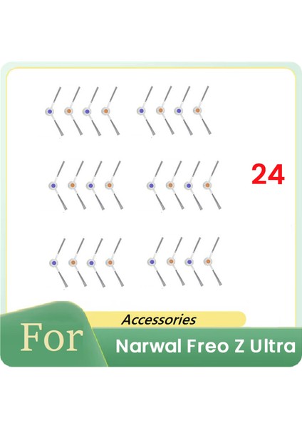 Narwal Freo Z Ultra Robot Süpürge Parçalarının Değiştirilmesi Için 24 Adet Yan Fırça Temizleme (Yurt Dışından)