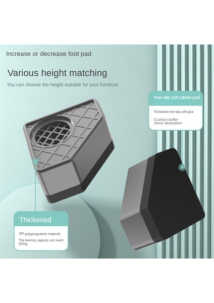 4 Adet Çamaşır Makinesi Yükseklik Artırma Pedleri Anti Pedler Sessiz Kayma Yükseltici Mat Buzdolabı Kurutma Makinesi Destek Standı 4,5 cm (Yurt Dışından) fiyatları