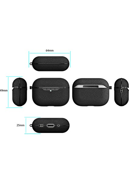 Apple Airpods Pro 3 ile Uyumlu Kılıf Deri Desen Tasarım Silikon Koruyucu fırsatları