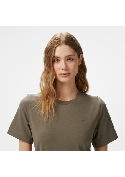 Kadın Yeşil Regular Fit Kısa Kollu T-Shirt fırsatları