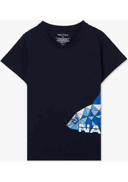 Erkek Çocuk Lacivert Regular Fit Baskılı T-Shirt