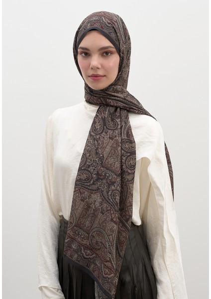 Slyvıe Desen Şal Acı Kahve