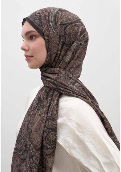 Slyvıe Desen Şal Acı Kahve modelleri