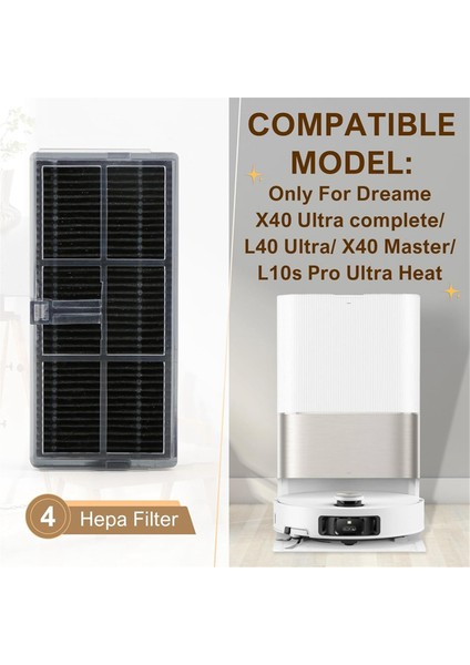 Mova E30 ULTRA/P50 Pro Ultra, Dreame X40 Ultra COMPLETE/L40 ULTRA/X40 Master Elektrikli Süpürge Parçaları Için Hepa Filtresi (Yurt Dışından) fiyatları
