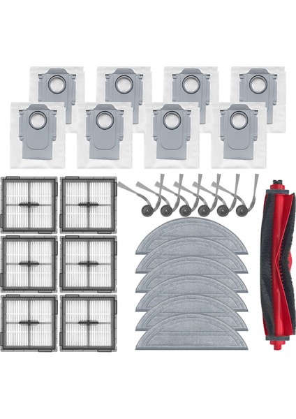 Roborock Q10 S5/Q10 S5+/Q10 X5/Q10 X5+/Q10 VF/Q10 Vf+ Yedek Parçalar Ana Fırça Yan Fırça Filtre Paspas Bezi Toz Torbası (Yurt Dışından) modelleri