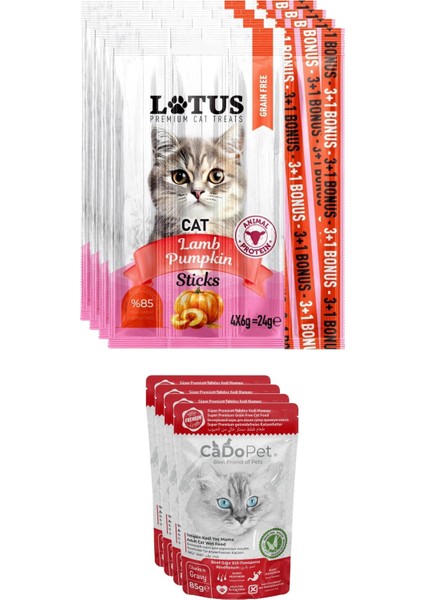 Kuzu Etli Bal Kabaklı 4 Adet 4lü Kedi Sticks Ödül Çubukları, 4 Beef Punch