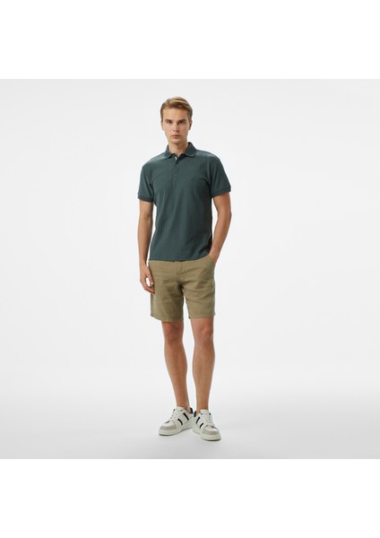 Erkek Yeşil Classic Fit Desenli Polo modelleri