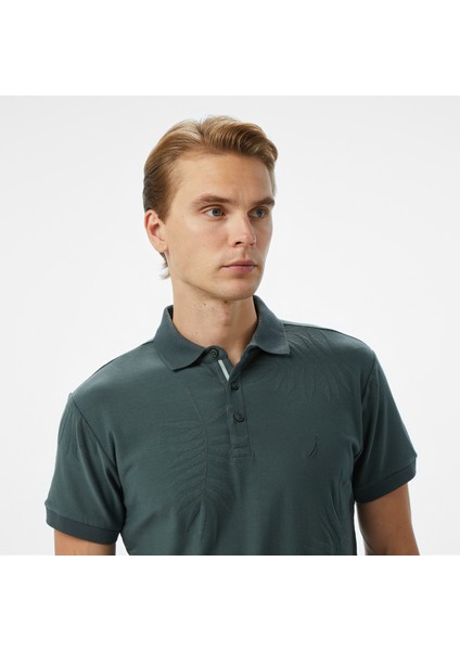 Erkek Yeşil Classic Fit Desenli Polo fırsatları