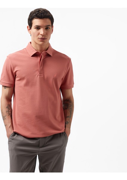 Erkek Kahverengi Slim Fit Polo Yaka T-Shirt