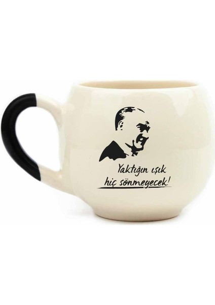 Yaktığın Işık Hiç Sönmeyecek! Krem Parlak Balon Kupa - Hediye Seramik Kupa