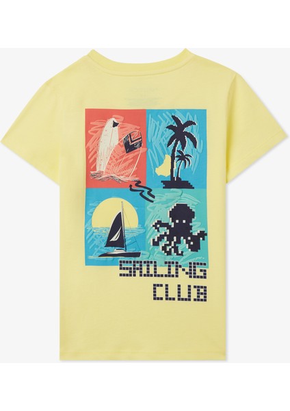 Erkek Çocuk Sarı Regular Fit Baskılı T-Shirt fiyatları