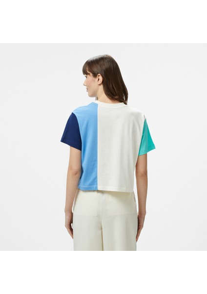 Kadın Mavi Regular Fit Renk Bloklu T-Shirt fiyatları