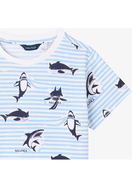 Erkek Çocuk Mavi Regular Fit Baskılı T-Shirt fiyatları