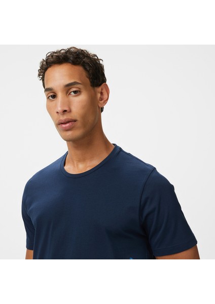 Erkek Lacivert Regular Fit Baskılı T-Shirt fırsatları