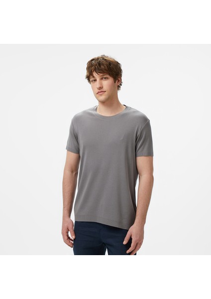 Erkek Gri Regular Fit T-Shirt