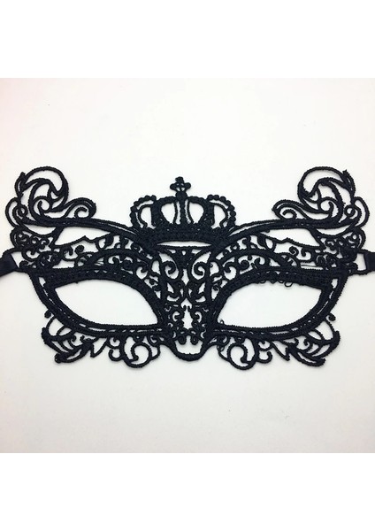Siyah Renk Dantel Kesim Dantel Işlemeli Balo Parti Maskesi 9 No fiyatları