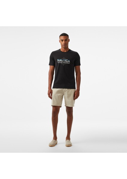 Erkek Siyah Regular Fit Baskılı T-Shirt modelleri