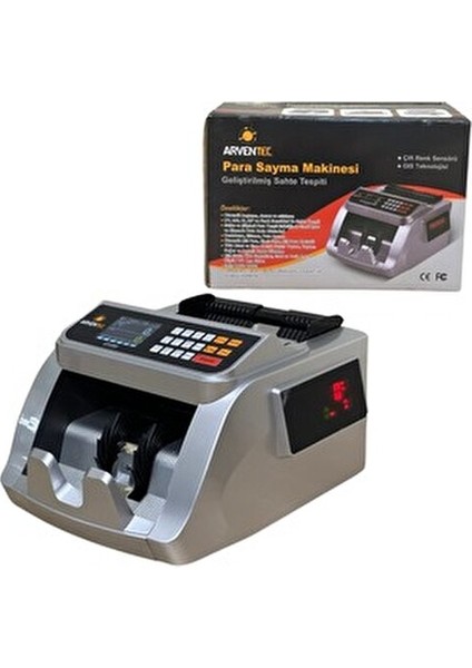 GT200 Kağıt Para Sayma Makinesi TL Euro Gri Renkli Ekran 130 Adet Besleme Kapasitesi