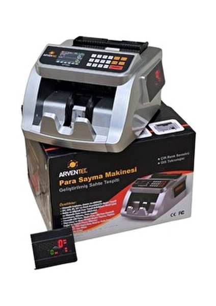 GT200 Kağıt Para Sayma Makinesi TL Euro Gri Renkli Ekran 130 Adet Besleme Kapasitesi