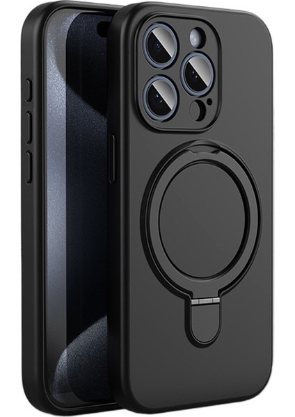Yeni Apple Cep Telefonu Kılıfı Braketi Manyetik Sıvı Silikon IPHONE15PLUS Koruyucu Kılıf Ultra Ince Yumuşak (Yurt Dışından)