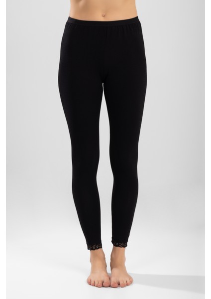 Kadın Bilekleri Güpürlü Tayt 8905 Siyah modelleri