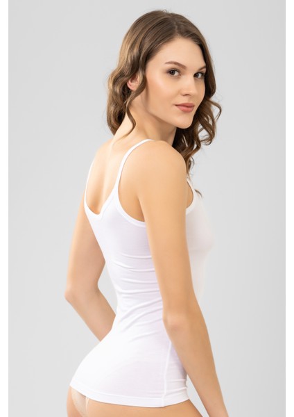 Kadın Ince Askı Bamboo Düz Atlet 6122-1 Beyaz fiyatları